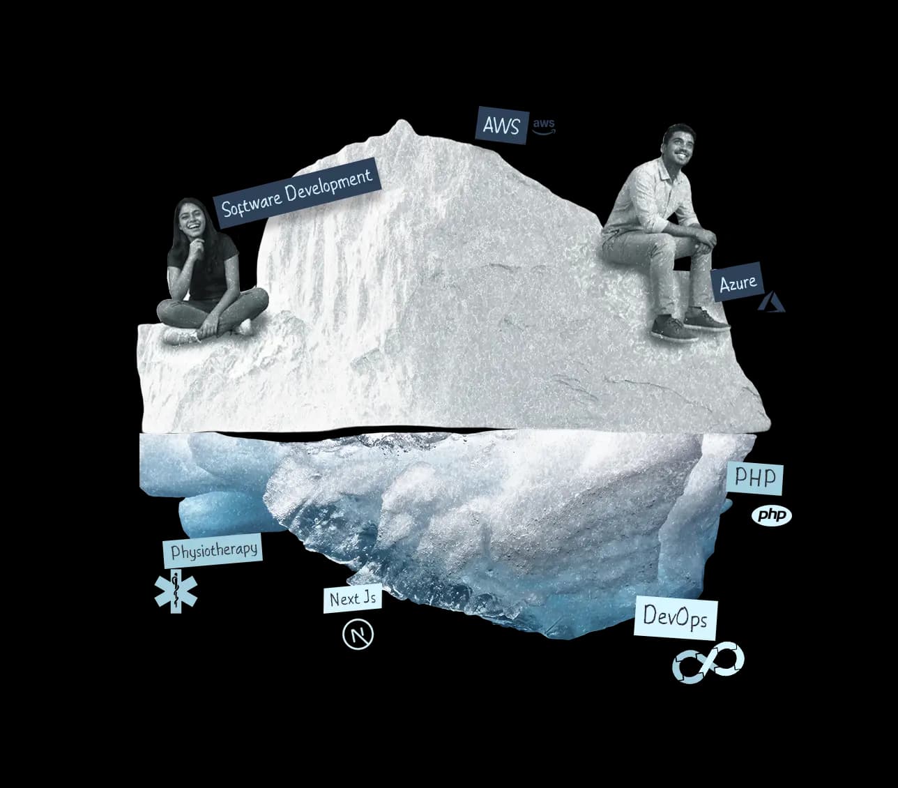 Illustration of ice in the hero section